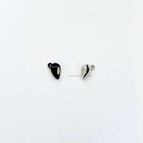 Heart shape magnetic clasp Silver - Black